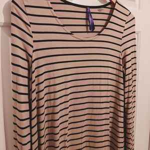 Seraphine long sleeve striped maternity dress